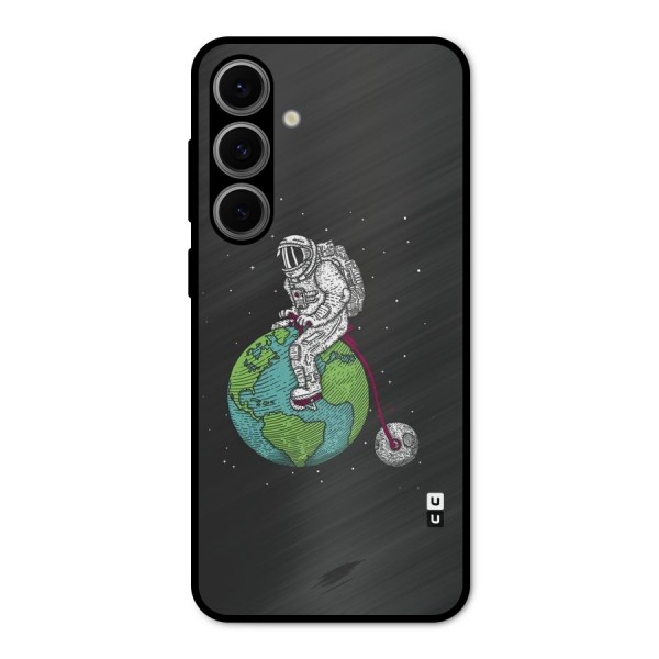 Earth Space Doodle Metal Back Case for Galaxy S24 FE