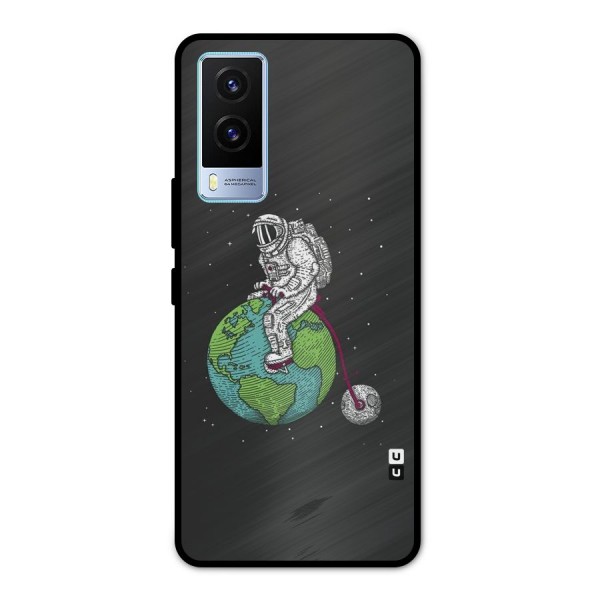 Earth Space Doodle Metal Back Case for Vivo V21e 5G
