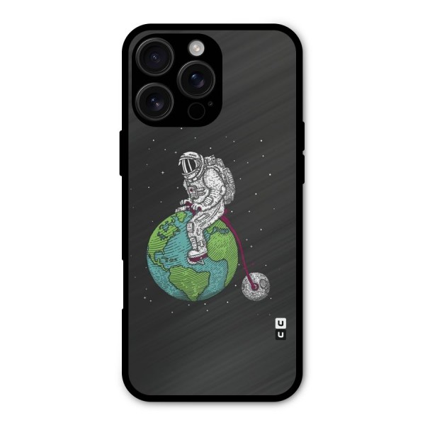 Earth Space Doodle Metal Back Case for iPhone 16 Pro Max