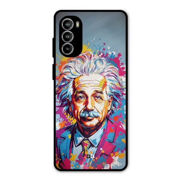 Einstein illustration Metal Back Case for Moto G52