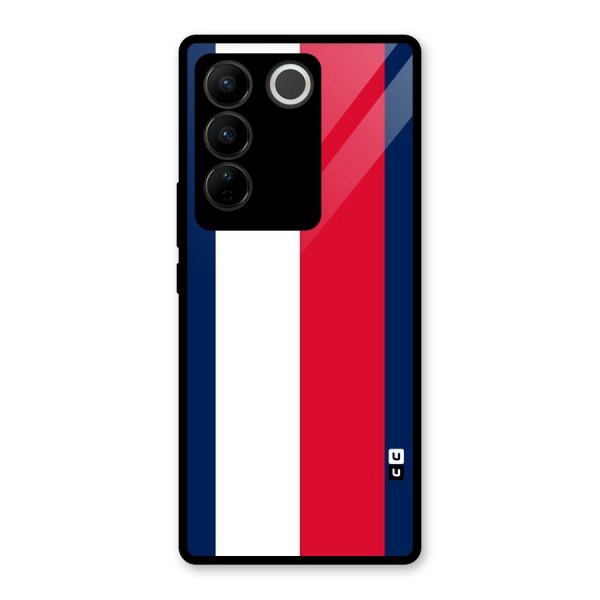 Electric Colors Stripe Glass Back Case for Vivo V27 Pro