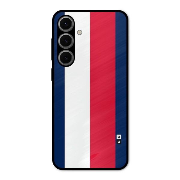 Electric Colors Stripe Metal Back Case for Galaxy S24 FE