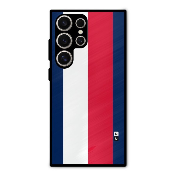 Electric Colors Stripe Metal Back Case for Galaxy S24 Ultra