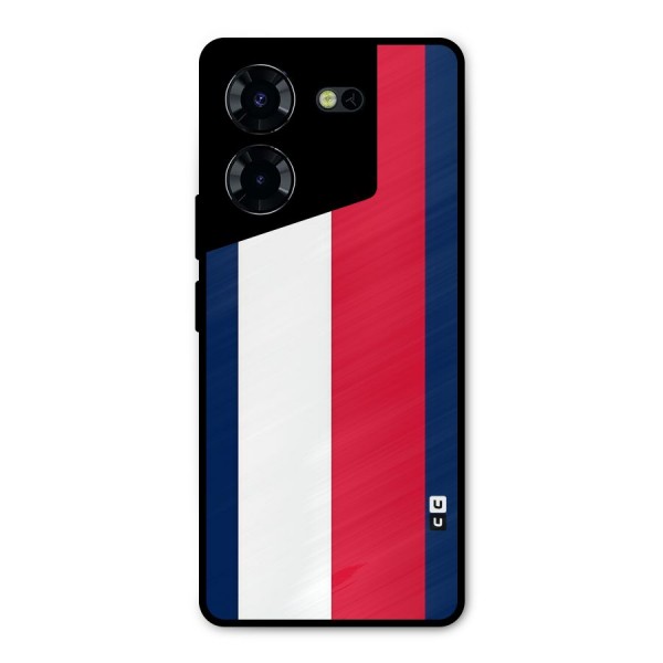 Electric Colors Stripe Metal Back Case for Tecno Pova 5 Pro 5G
