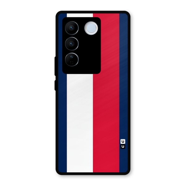 Electric Colors Stripe Metal Back Case for Vivo V27