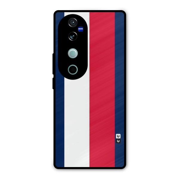 Electric Colors Stripe Metal Back Case for Vivo V40 Pro