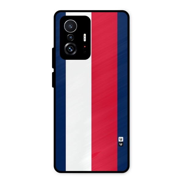 Electric Colors Stripe Metal Back Case for Xiaomi 11T Pro