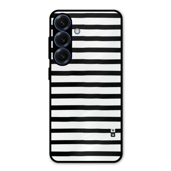 Elegant Basic Stripes Metal Back Case for Galaxy S25
