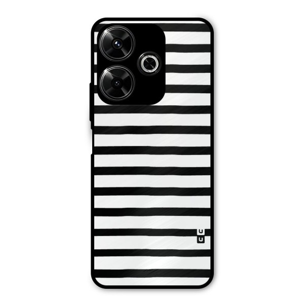 Elegant Basic Stripes Metal Back Case for Poco M6 Plus