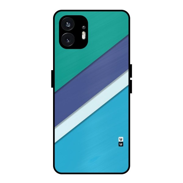 Elegant Colored Stripes Metal Back Case for Nothing Phone 2