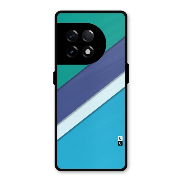 Elegant Colored Stripes Metal Back Case for OnePlus 11R