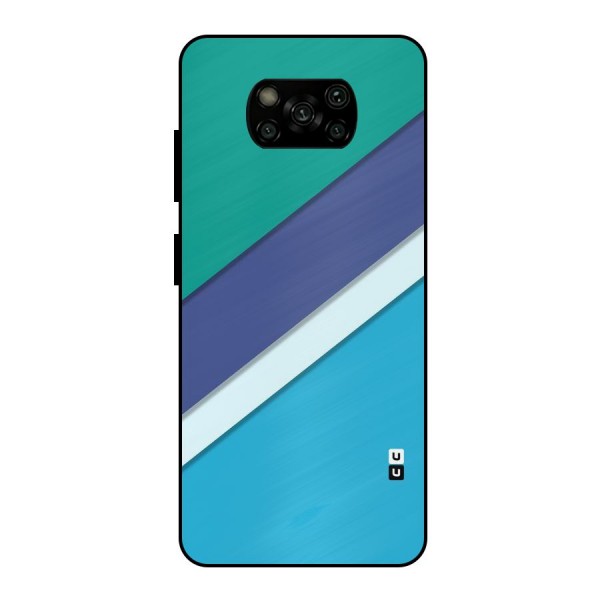 Elegant Colored Stripes Metal Back Case for Poco X3