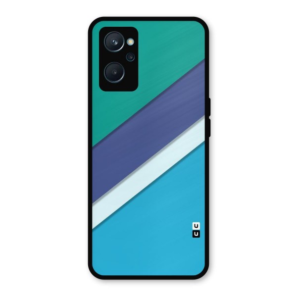 Elegant Colored Stripes Metal Back Case for Realme 9i