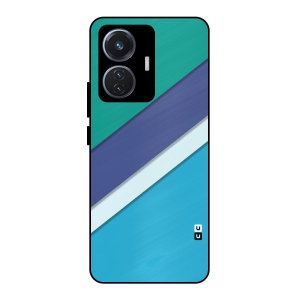 Elegant Colored Stripes Metal Back Case for iQOO Z6 44W
