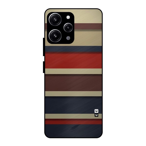 Elegant Stripes Pattern Glass Back Case for Redmi 12 4G