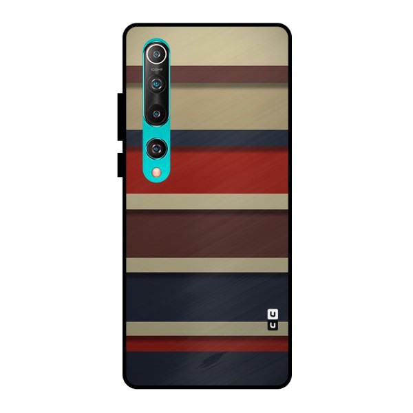 Elegant Stripes Pattern Metal Back Case for Mi 10