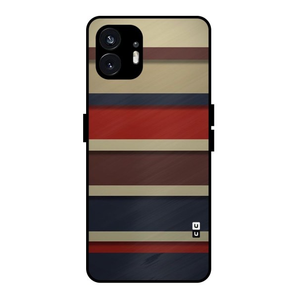 Elegant Stripes Pattern Metal Back Case for Nothing Phone 2
