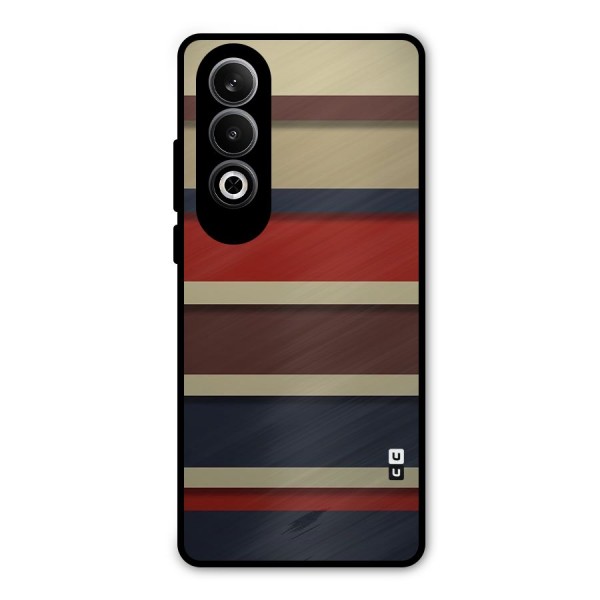 Elegant Stripes Pattern Metal Back Case for OnePlus Nord CE4