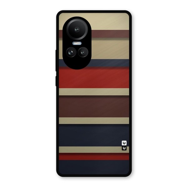 Elegant Stripes Pattern Metal Back Case for Oppo Reno10 Pro