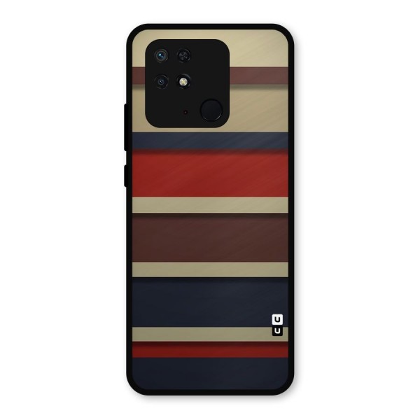 Elegant Stripes Pattern Metal Back Case for Redmi 10 Power