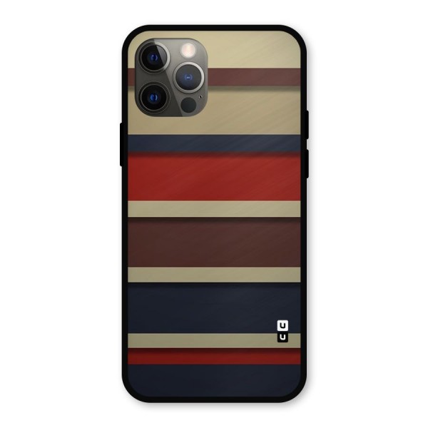 Elegant Stripes Pattern Metal Back Case for iPhone 12 Pro