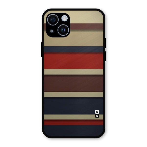 Elegant Stripes Pattern Metal Back Case for iPhone 14