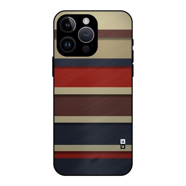 Elegant Stripes Pattern Metal Back Case for iPhone 14 Pro Max