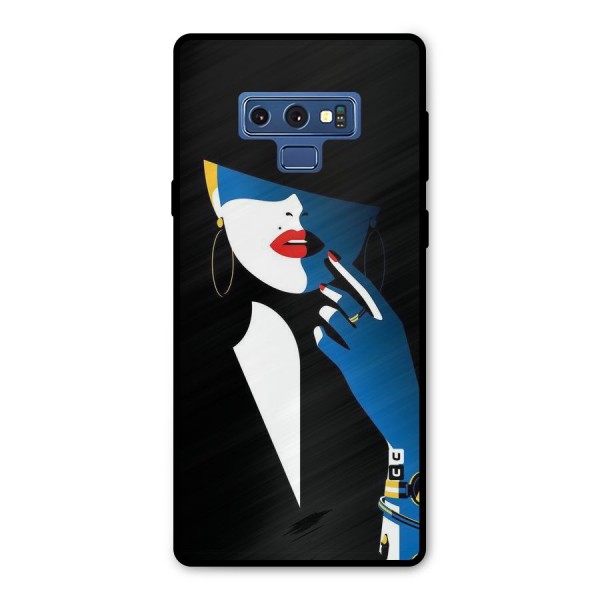 Elegant Woman Metal Back Case for Galaxy Note 9