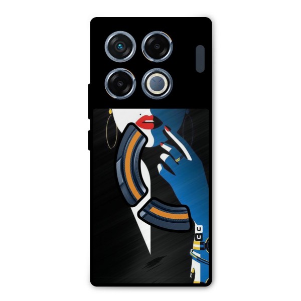 Elegant Woman Metal Back Case for Infinix GT 20 Pro