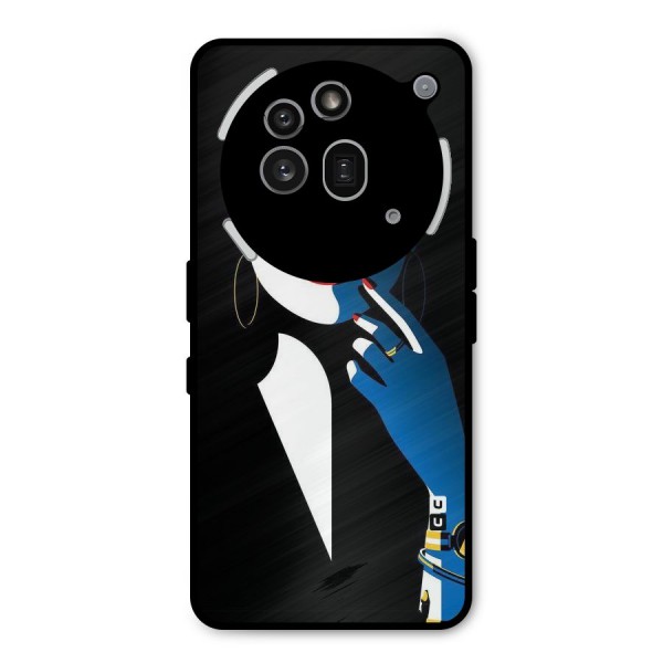 Elegant Woman Metal Back Case for Nothing Phone 3a Pro
