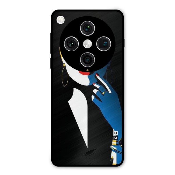 Elegant Woman Metal Back Case for Oppo Find X8 Pro