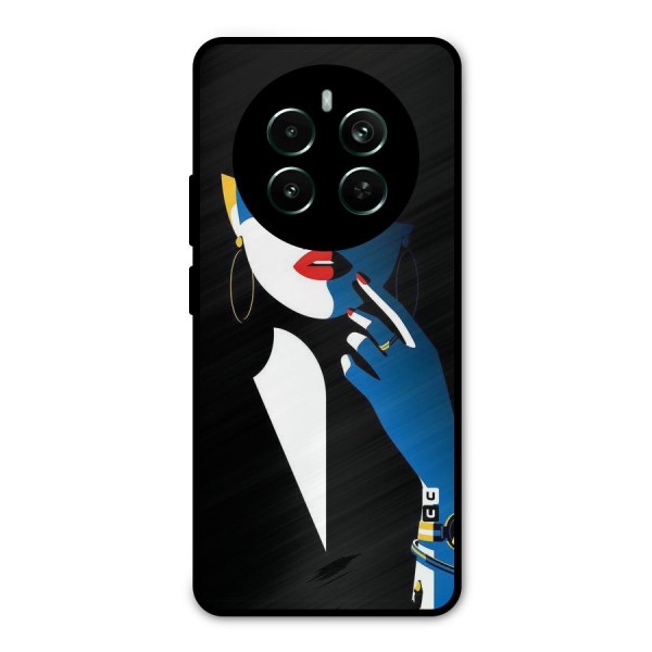 Elegant Woman Metal Back Case for Realme 12 Pro Plus