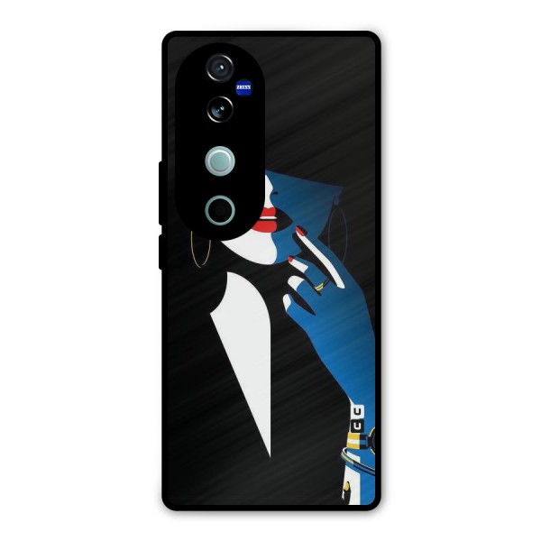 Elegant Woman Metal Back Case for Vivo V40 Pro