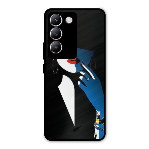 Elegant Woman Metal Back Case for Vivo Y200e