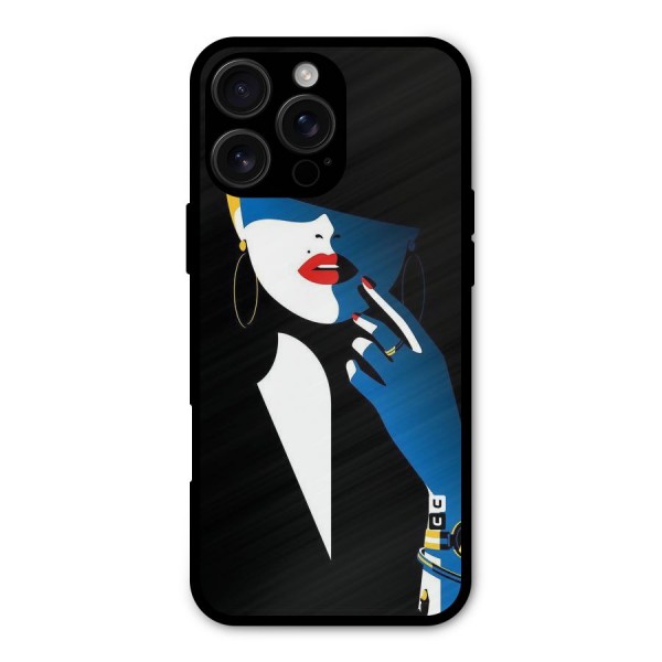 Elegant Woman Metal Back Case for iPhone 16 Pro Max