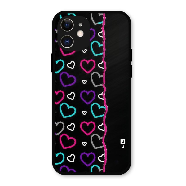 Empty Hearts Metal Back Case for iPhone 12