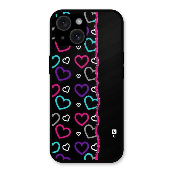 Empty Hearts Metal Back Case for iPhone 15