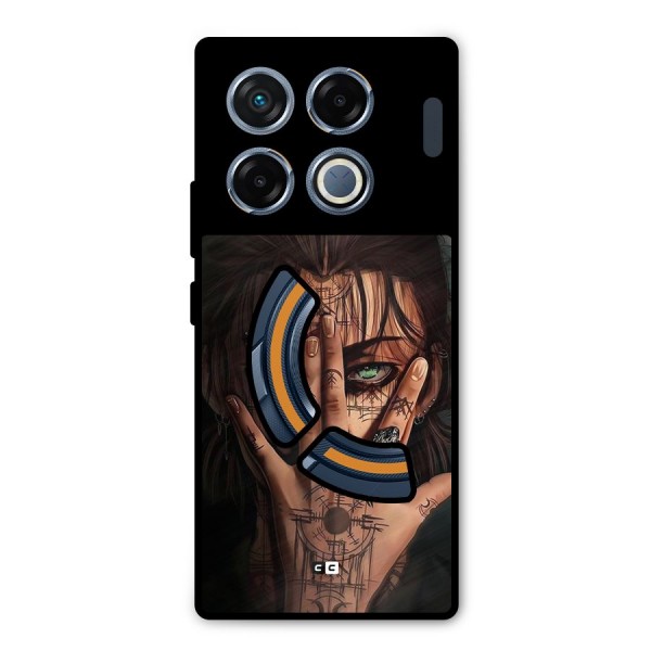 Eren Yeager Illustration Metal Back Case for Infinix GT 20 Pro