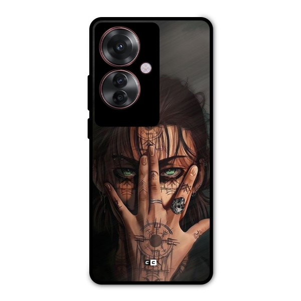 Eren Yeager Illustration Metal Back Case for Oppo F25 Pro