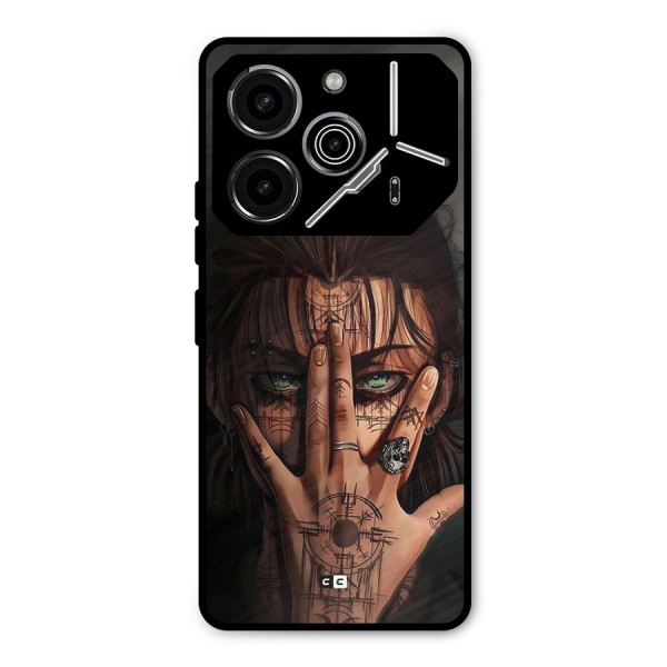 Eren Yeager Illustration Metal Back Case for Tecno Pova 6 Pro