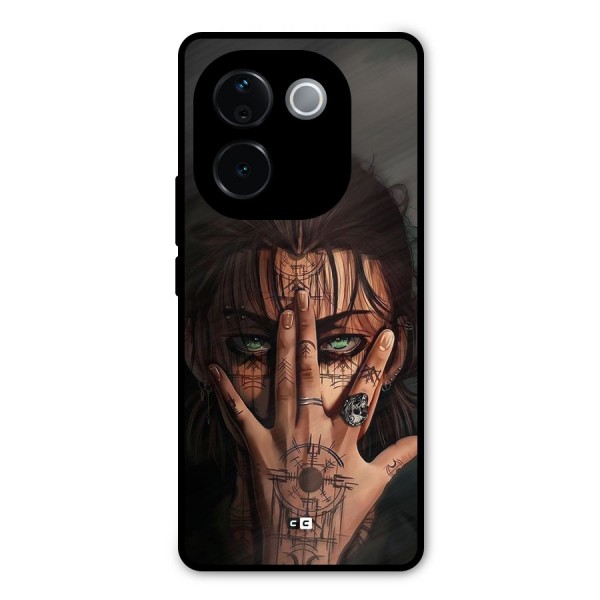 Eren Yeager Illustration Metal Back Case for Vivo T3 Pro