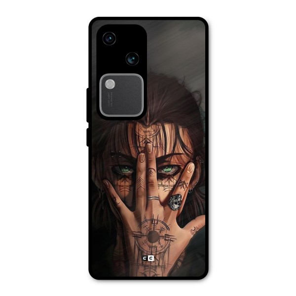 Eren Yeager Illustration Metal Back Case for Vivo V30 Pro