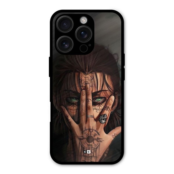 Eren Yeager Illustration Metal Back Case for iPhone 16 Pro