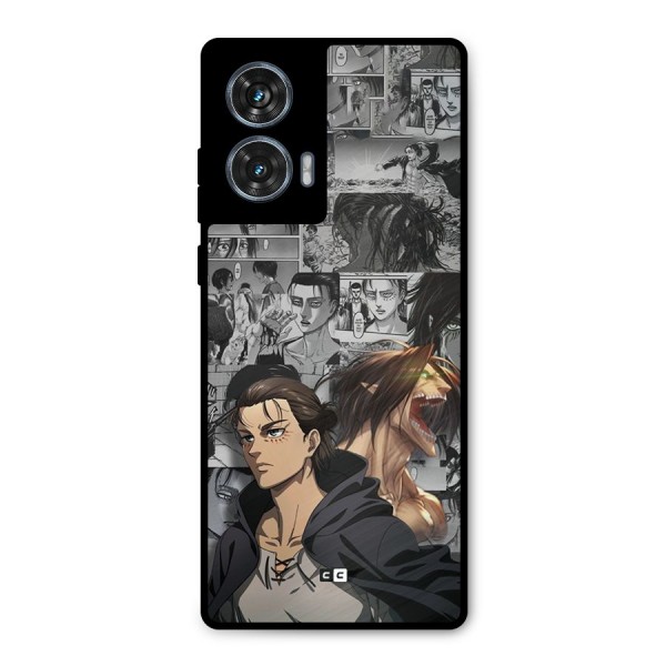 Eren Yeager Manga Metal Back Case for Motorola Edge 50 Fusion