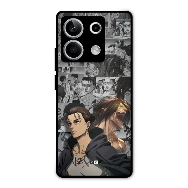 Eren Yeager Manga Metal Back Case for Redmi Note 13 5G
