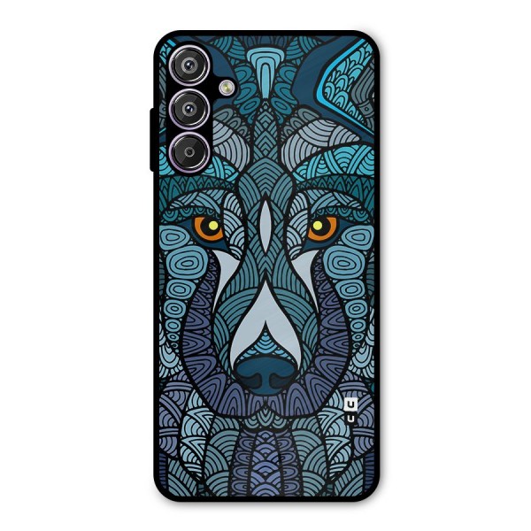 Ethnic Wolf Art Illustration Metal Back Case for Galaxy F15