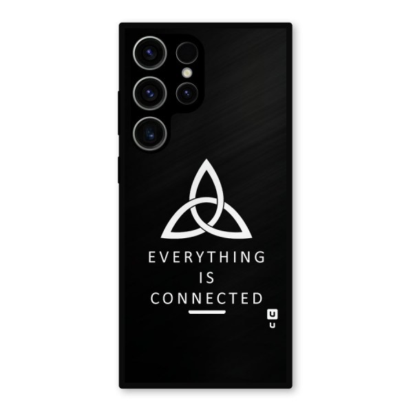 Everything is Connected Typography Metal Back Case for Galaxy S23 Ultra