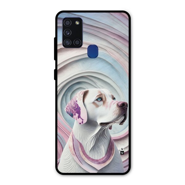 Eye Dog illustration Metal Back Case for Galaxy A21s