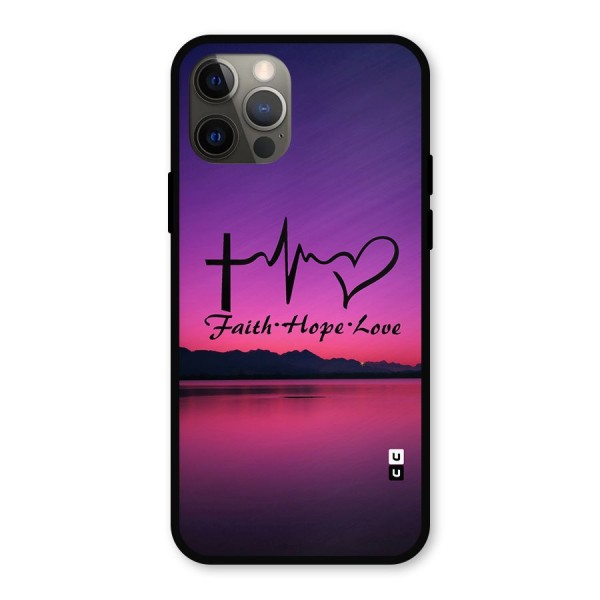 Faith Hope Love Evening Sky Metal Back Case for iPhone 12 Pro