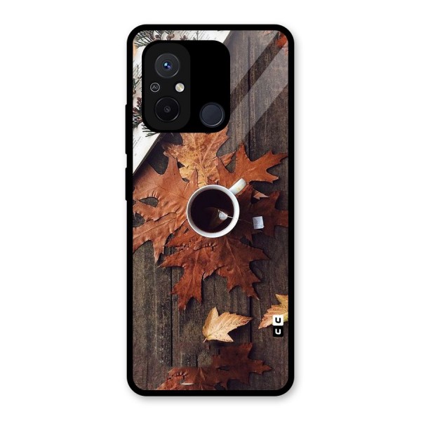 Fall Leaf Coffee Glass Back Case for Redmi 12C